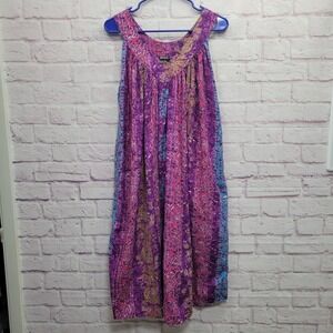 Jackpot Boho Ethnic Maxi Dress Free Size 100% Cotton Boho Festival Hippie Gypsy